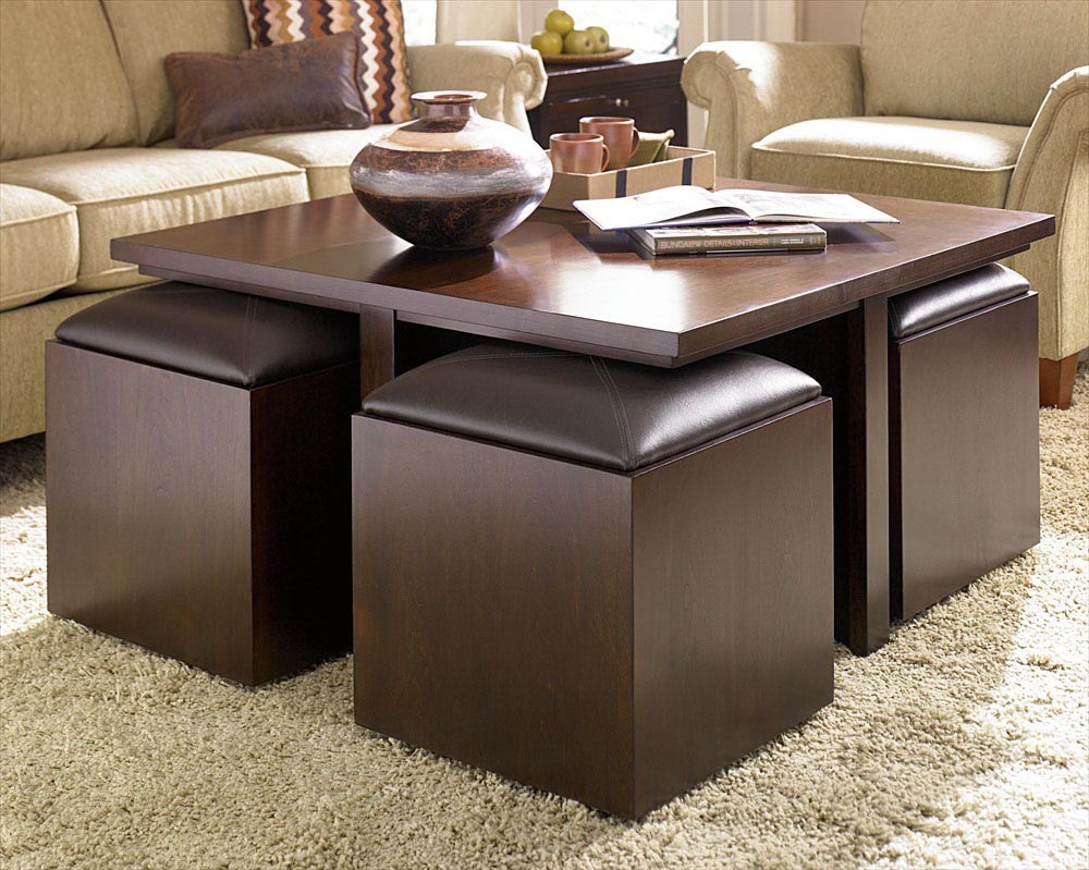 Coffee Table With Storage Stools | Coffee Table Design Ideas