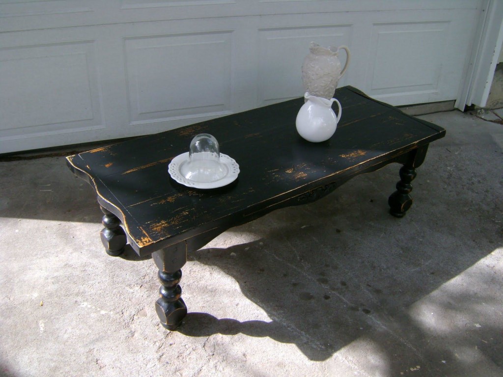 Distressed Black Coffee Table