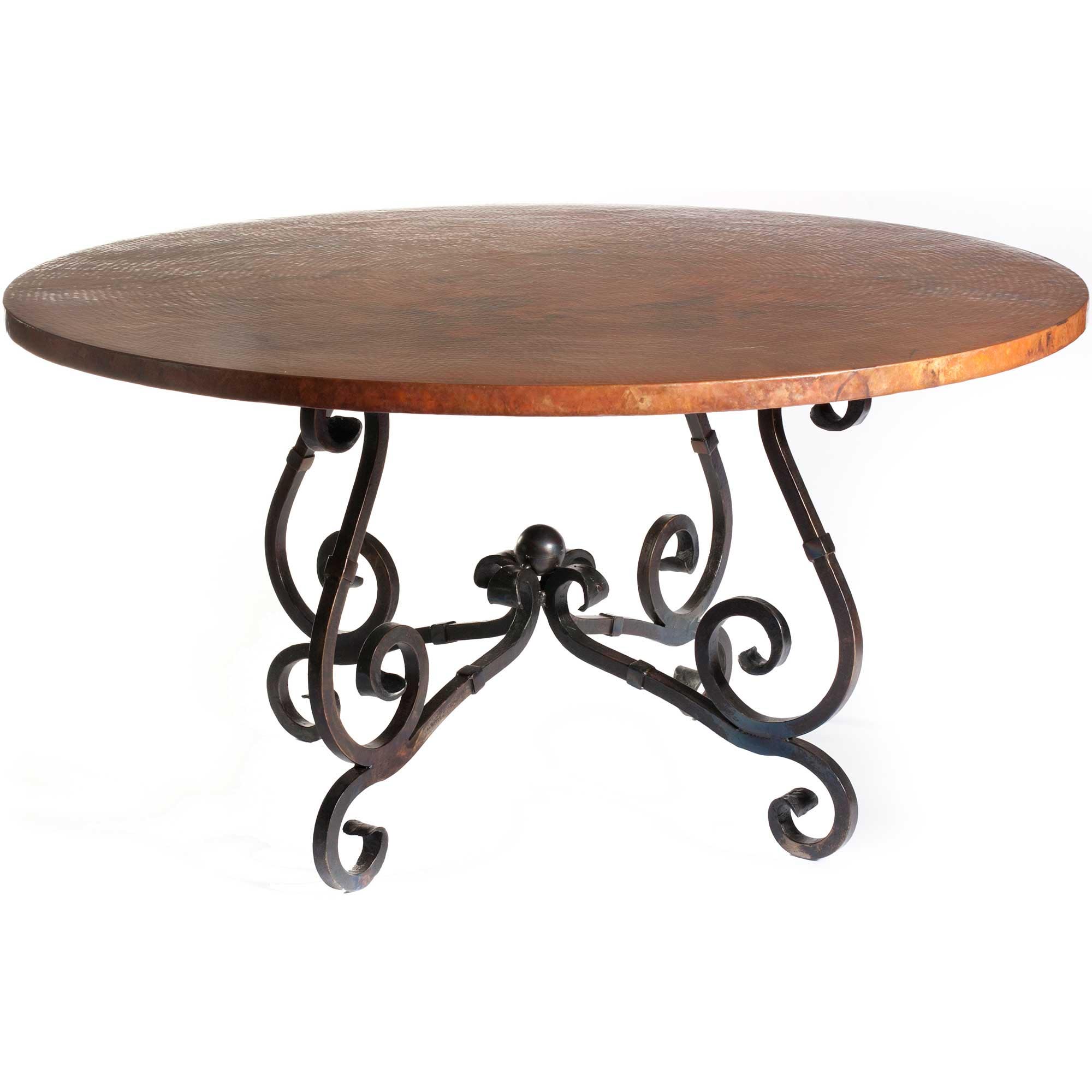 Round Hammered Copper Coffee Table
