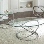 Glass Coffee Table with Silver Base