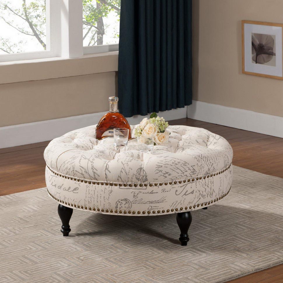 Round Upholstered Coffee Table