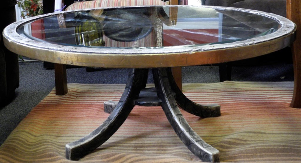 Original Coffee Table on Wheels Antique Wagon Wheel Coffee Table