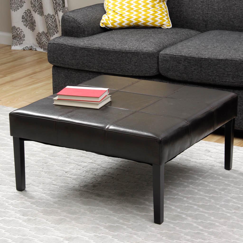 Black Leather Coffee Table