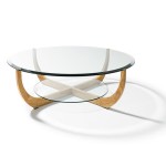 Glass Coffee Table Wood Base