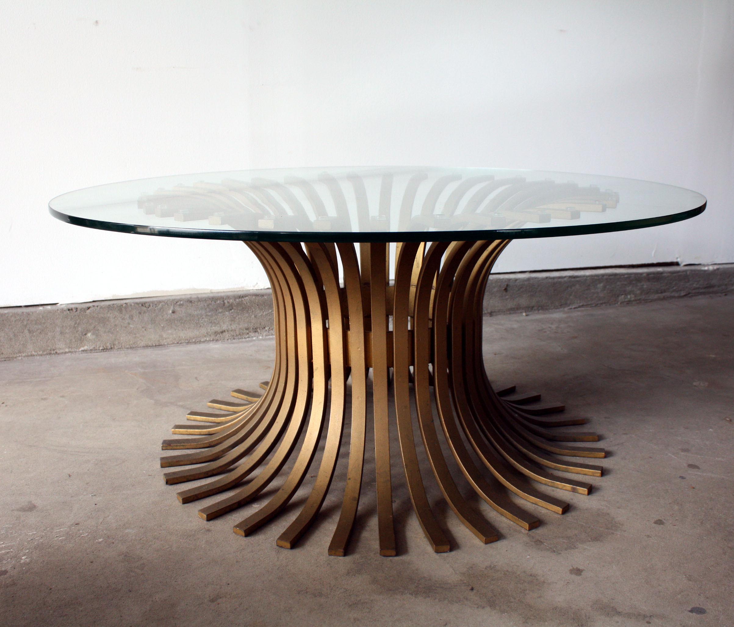 Glass Top Pedestal Coffee Table