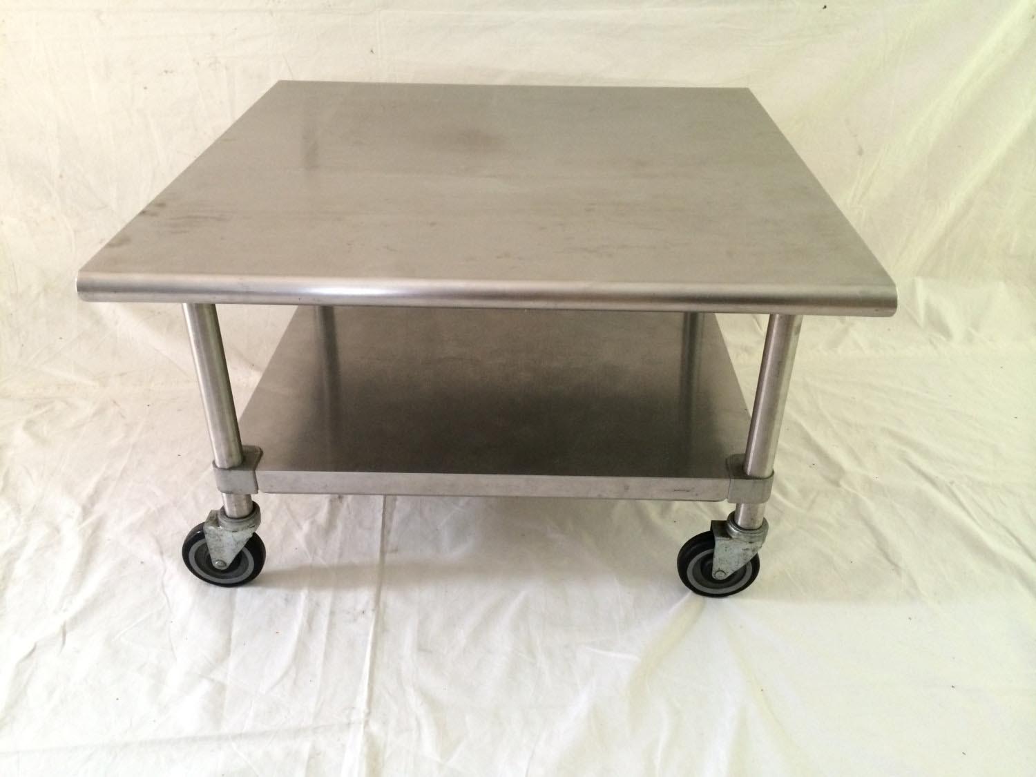 Metal Coffee Table with Wheels