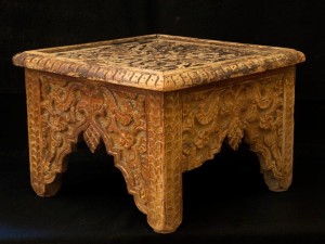 Moroccan Carved Wood Coffee Table