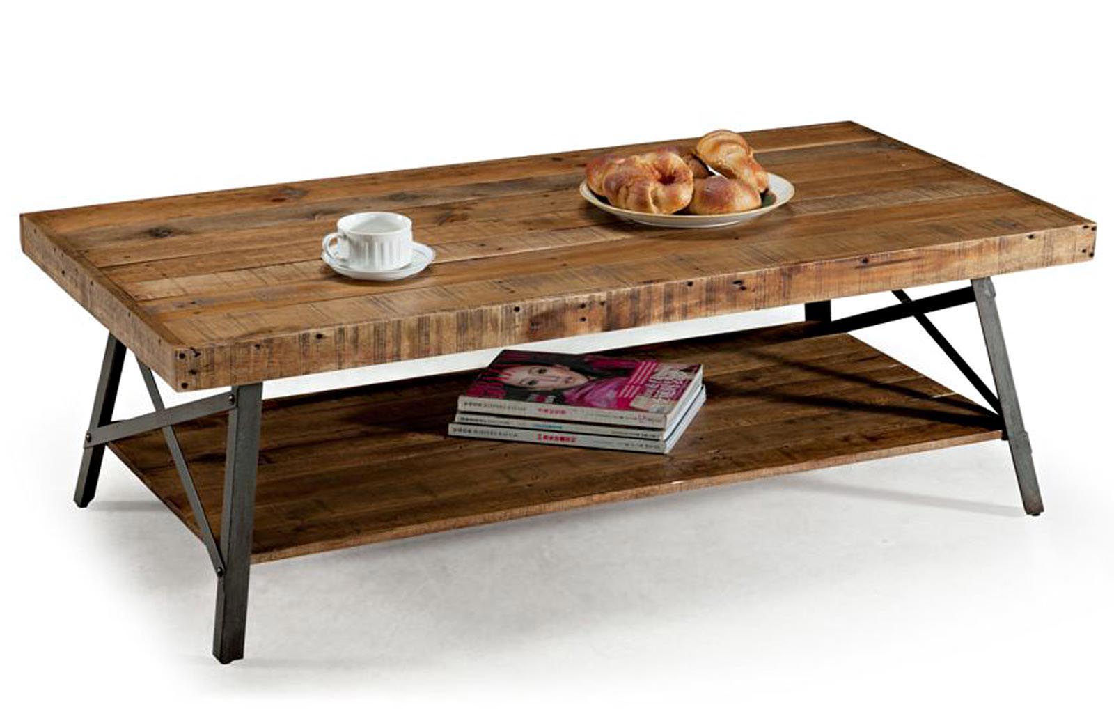 Reclaimed Wood and Steel Coffee Table