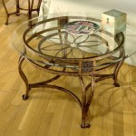 Round Glass Top Coffee Table with Metal Base
