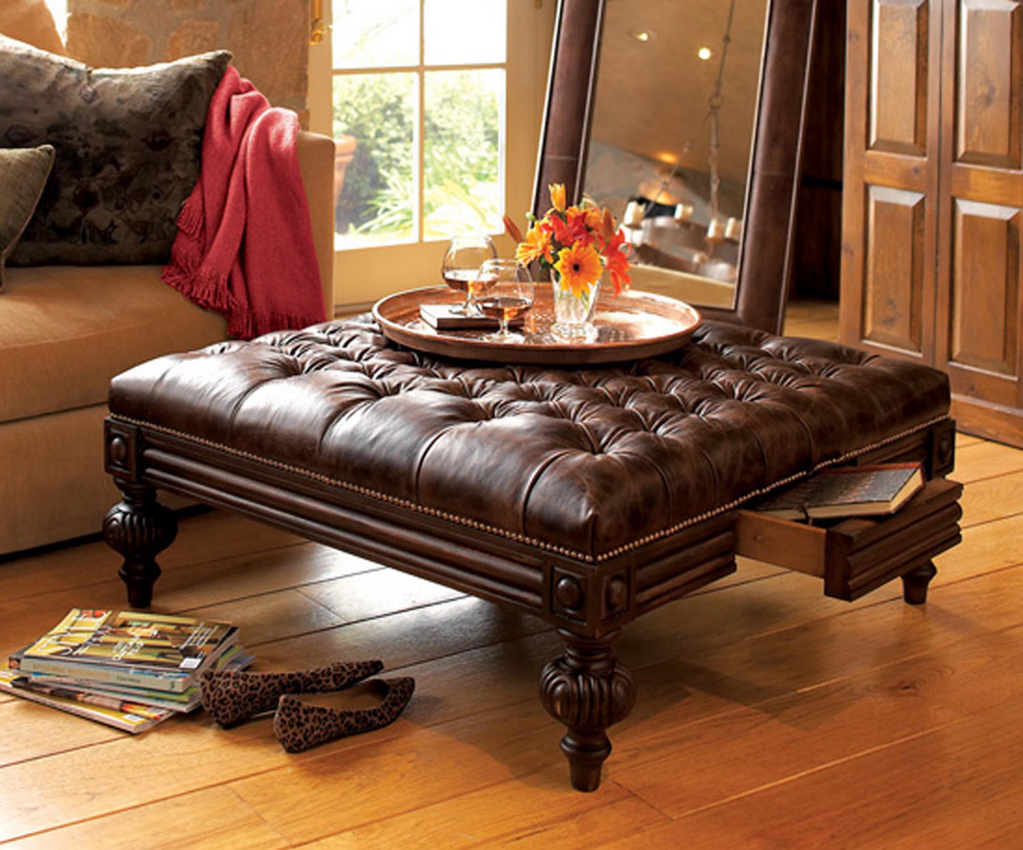 leather sofa with coffee table