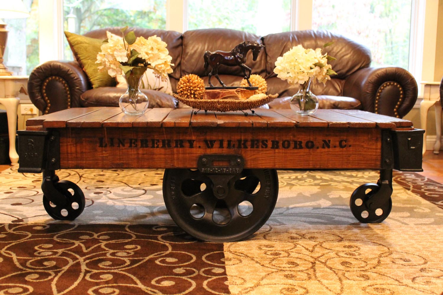 Wheeled Cart Coffee Table
